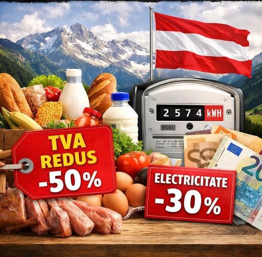 În timp ce guvernul României a majorat TVA-ul, inclusiv la produsele alimentare, guvernul Austria a decis să reducă TVA-ul la alimente.